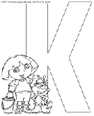 alphabet dora the explorer coloring book pages to print - Free alphabet