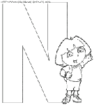 alphabet dora the explorer coloring