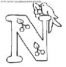 letter birds coloring