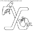 letter birds coloring